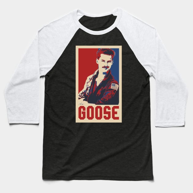 Goose Top Gun Pop Art Style Baseball T-Shirt by mia_me